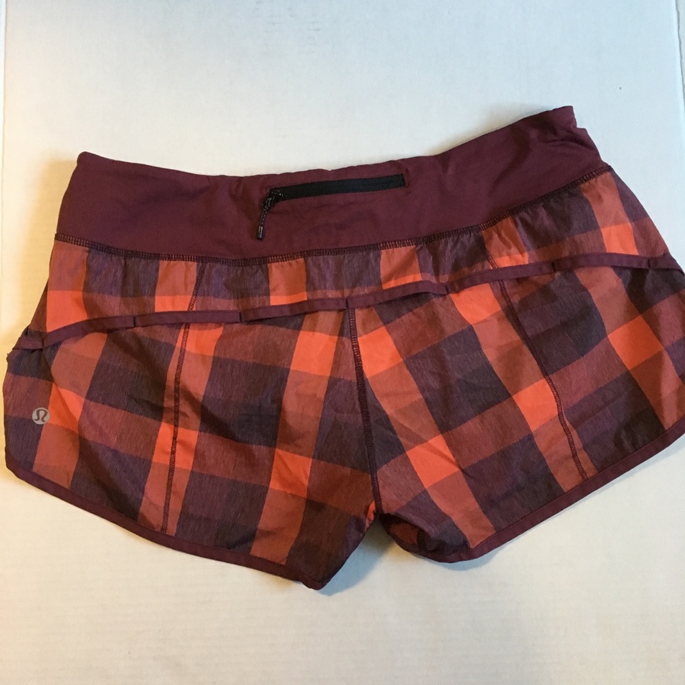 Lulu lemon speed shorts plaid checkered size 10
